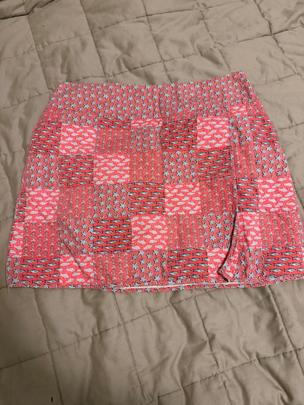 Women's nautical vineyard vines Patchwork Print Skirt